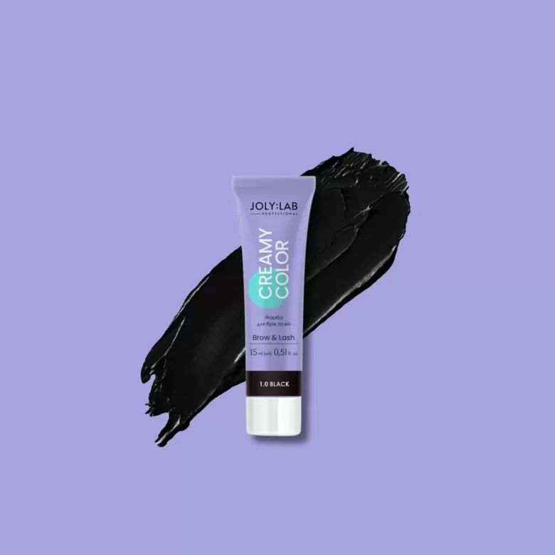 Joly:Lab Creamy Color black - krāsa uzacīm un skropstām, melna 15 ml 