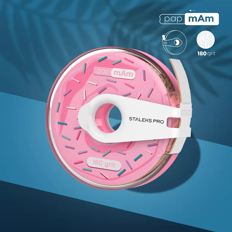 STALEKS Vienreizlietojama balta abrazīvā lente, papmAm EXPERT 180 griti, plastmasas futrālī
