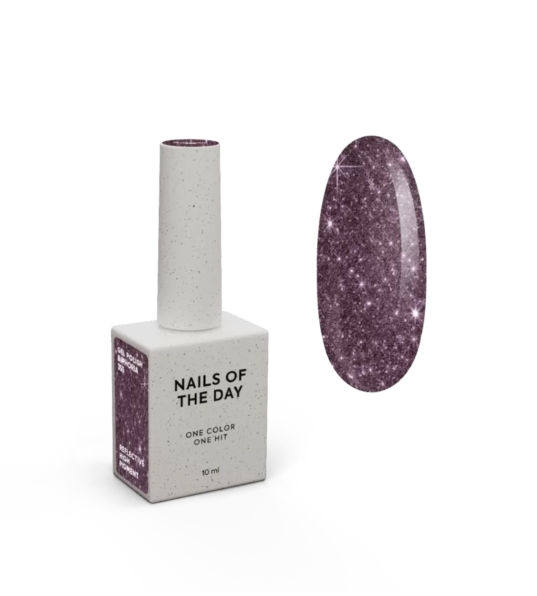 NAILSOFTHEDAY Gel polish EUPHORIA 355- gaismu atstarojošā gēllaka, violets