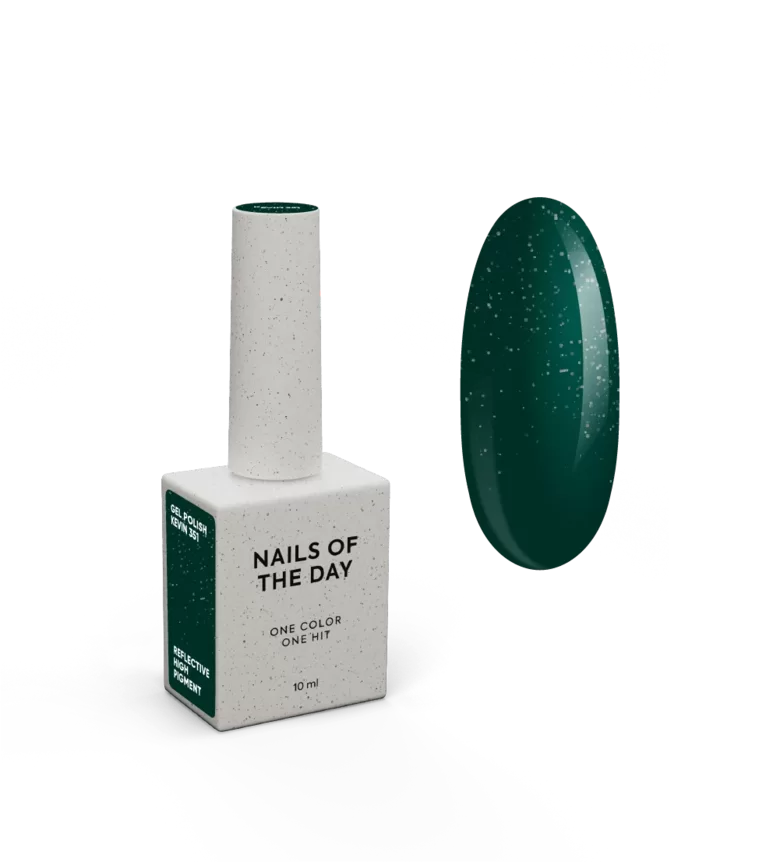 NAILSOFTHEDAY Gel polish KEVIN 351 - gaismu atstarojošā gēllaka, zaļš