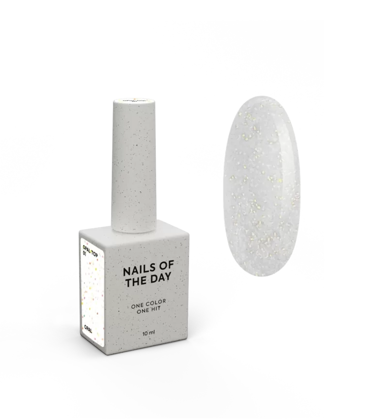 NAILSOFTHEDAY, Nailsofthenight OPAL TOP 01 - caurspīdīgs tops ar opāla mirdzumiem