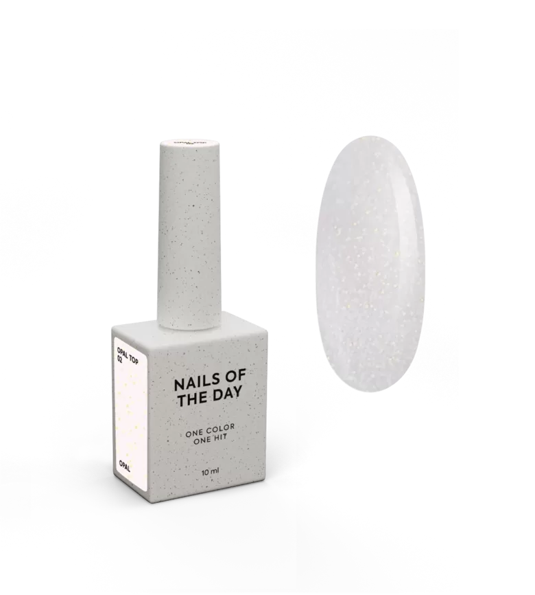 NAILSOFTHEDAY, Nailsofthenight OPAL TOP 02 - pienains (milky) tops ar opāla mirdzumiem