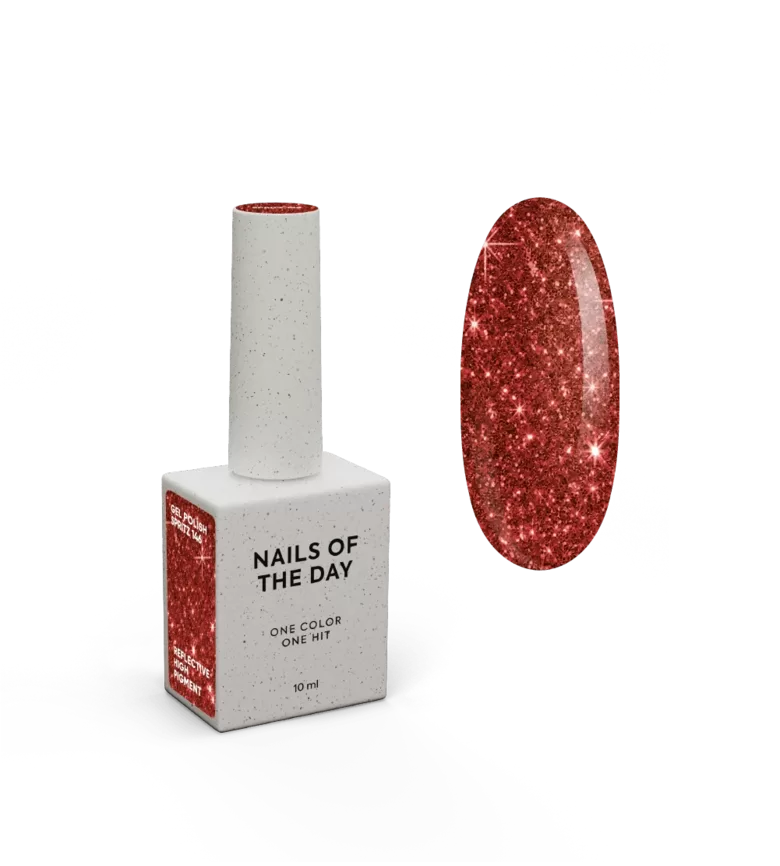 NAILSOFTHEDAY gel polish SPRITZ 146 - gaismu atstarojošā gēllaka, koši sarkans