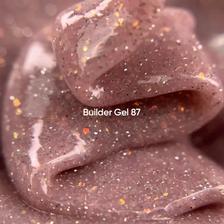 NAILSOFTHEDAY Builder gel 87 gaismu atstarojošais gēls ar opālu, silts nude