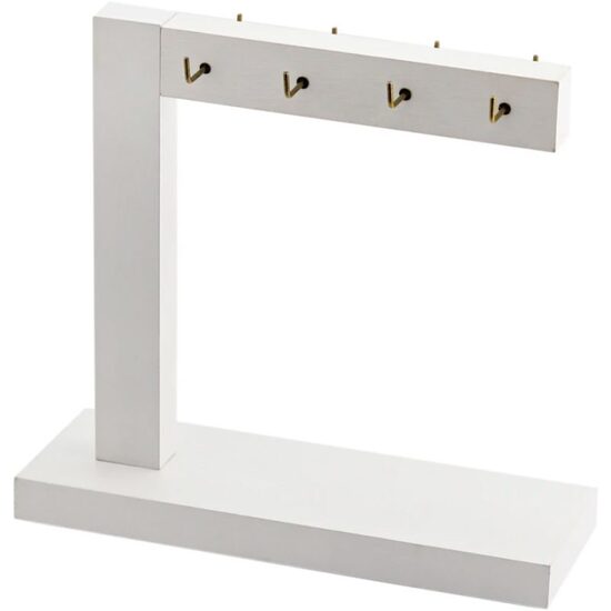 Koka statīvs paraugiem, balts