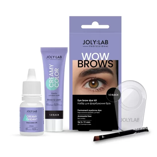 Joly:Lab Eyebrow tinting kit Wow Brows 1.0 Black -  uzacu krāsošanas komplekts, MELNS