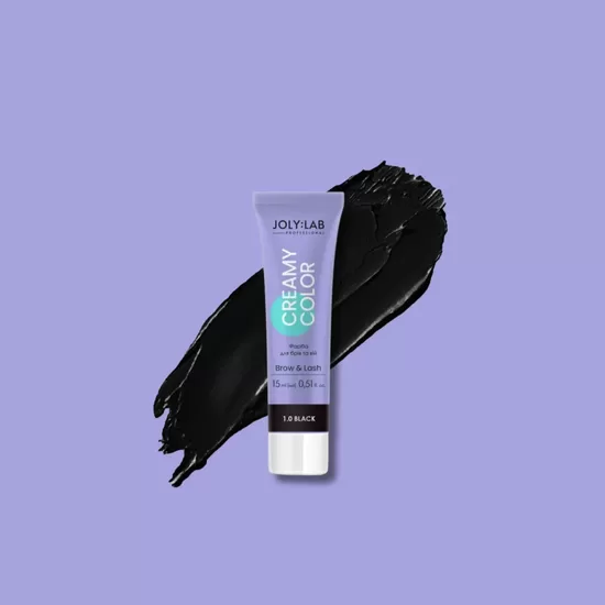Joly:Lab Creamy Color black - krāsa uzacīm un skropstām, melna 15 ml 