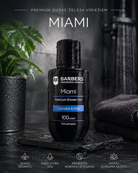 Barbers™ Professional Cosmetics Miami premium dušas želeja 100ml