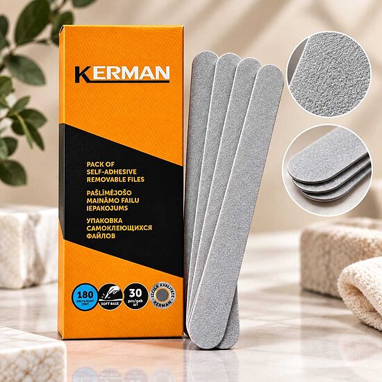 KERMAN faili L ZEBRA 30gab. ar mīkstinājumu. 180 griti