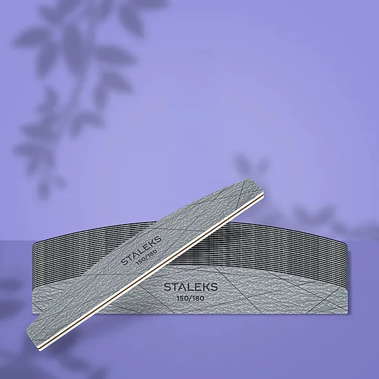 STALEKS SMART 40 Minerālā nagu vīlīte, pusmēness, 150/180 grit (25 pcs) NFS-40-150/180-25