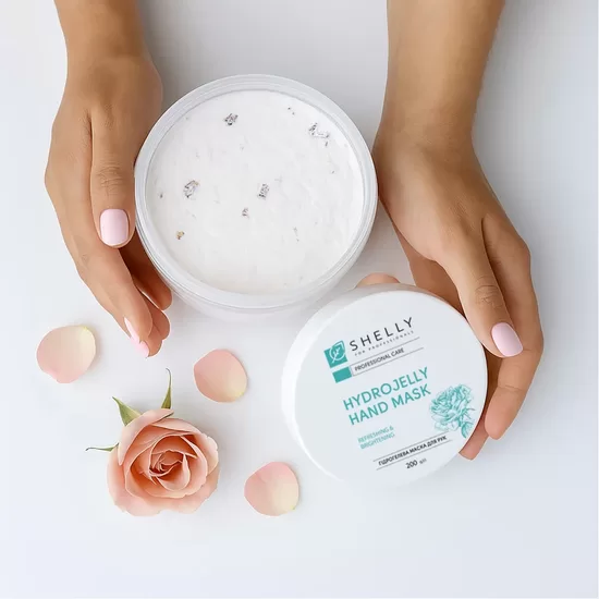 SHELLY Hidrogēla roku maska ar rožu ziedlapiņām 200g