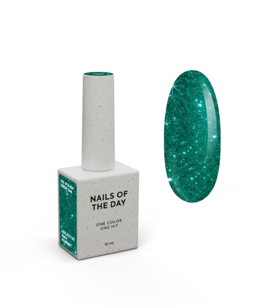 NAILSOFTHEDAY Gel polish VERDE 348 - gaismu atstarojošā gēllaka, zaļš