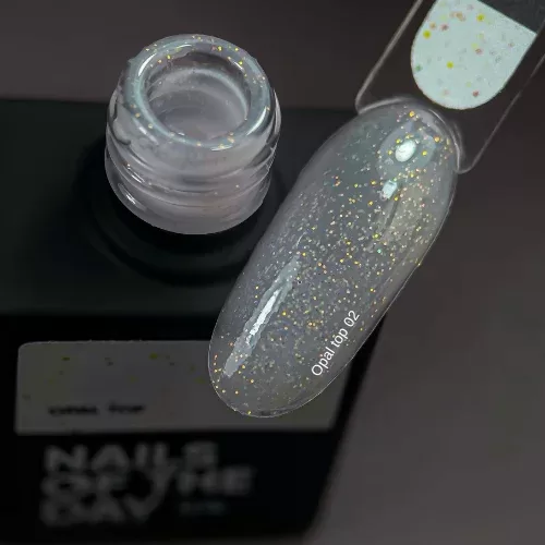 NAILSOFTHEDAY, Nailsofthenight OPAL TOP 02 - pienains (milky) tops ar opāla mirdzumiem