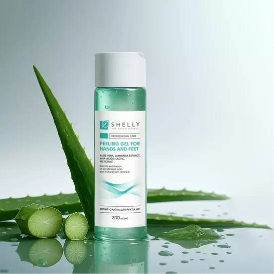 SHELLY Pīlinga gēls rokām un kājām ar alveju, piparmētru ekstraktu AHA skābēm 200 ml