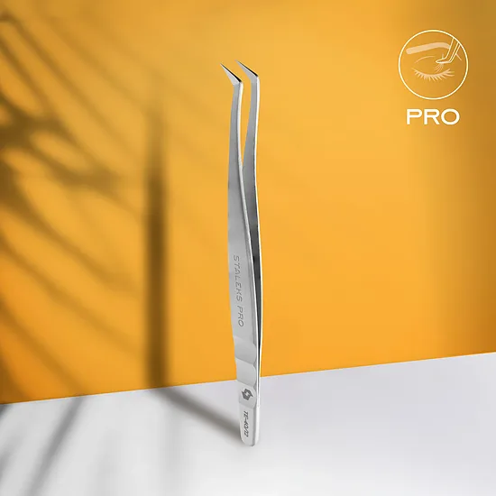 STALEKS EXPERT 40 TYPE 12 Profesionāla pincete skropstu pieaudzēšanai, L formas, 65° SKU: TE-40/12